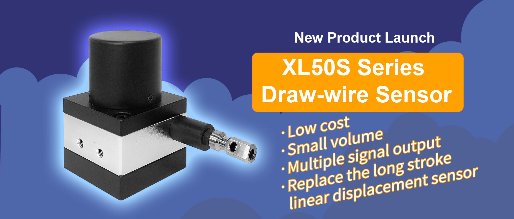 The small size Draw-wire Position Sensor-XL50S, stimulates the power of &lsquo;Eliminate difficulties and work hard&rsquo;