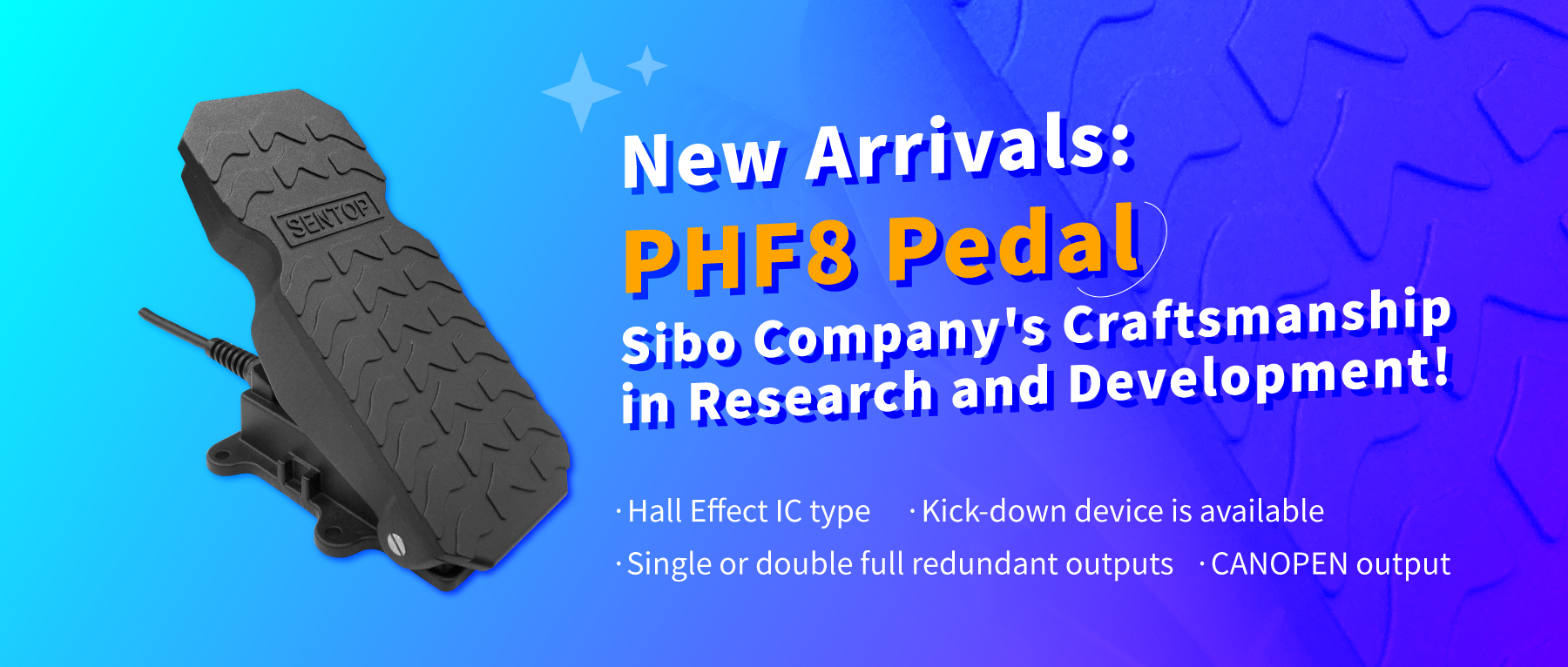 Industry veteran driver&rsquo;s craftsmanship in research and development, the all-new PHF8 pedal helps you open on a new chapter in throttle control.